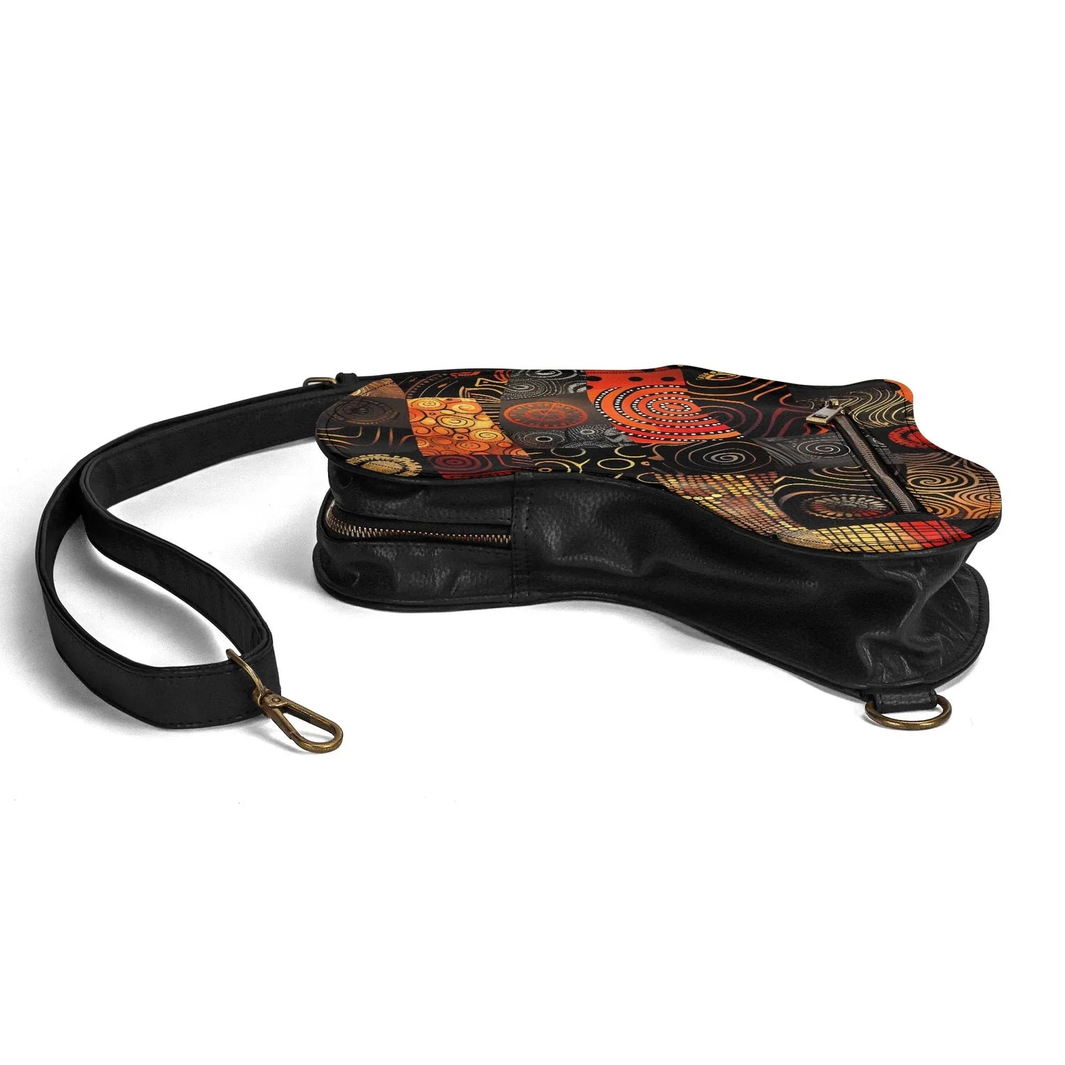 PU Leather Africa Map Bag wax print design - DiwaKi