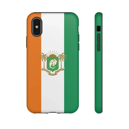 Ivory Coast Flag Tough Phone Case — Orange White Green Shield Crest - DiwaKi