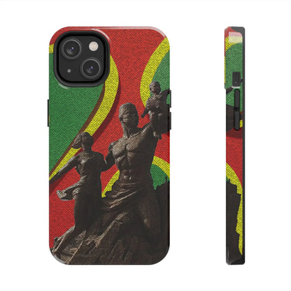Senegal Tough Phone Case — Liberation Monument Retro Red, Green &amp; Yellow Design - DiwaKi