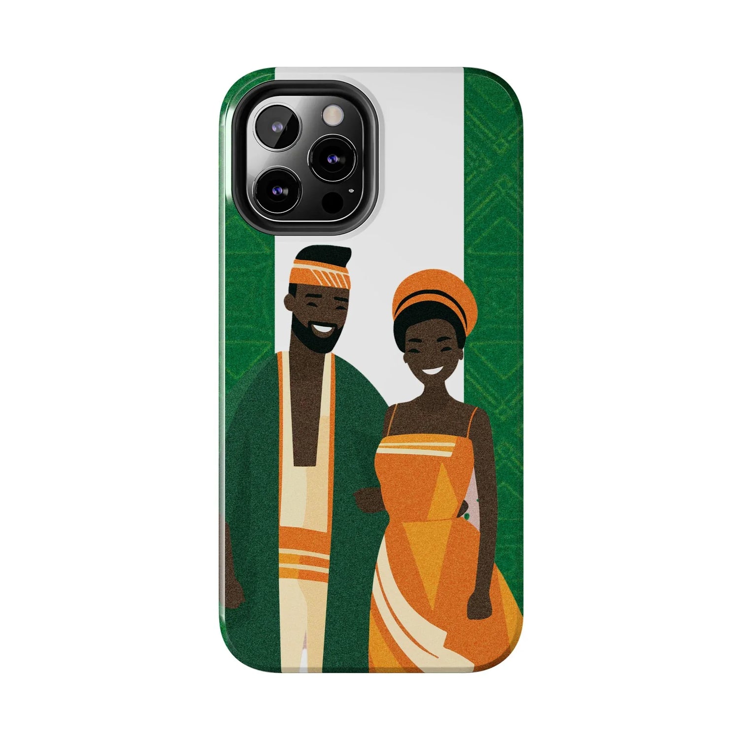Tough Phone Case — Afrocentric Nigerian Couple Illustration, Protective Hard-Shell Phone Cover - DiwaKi