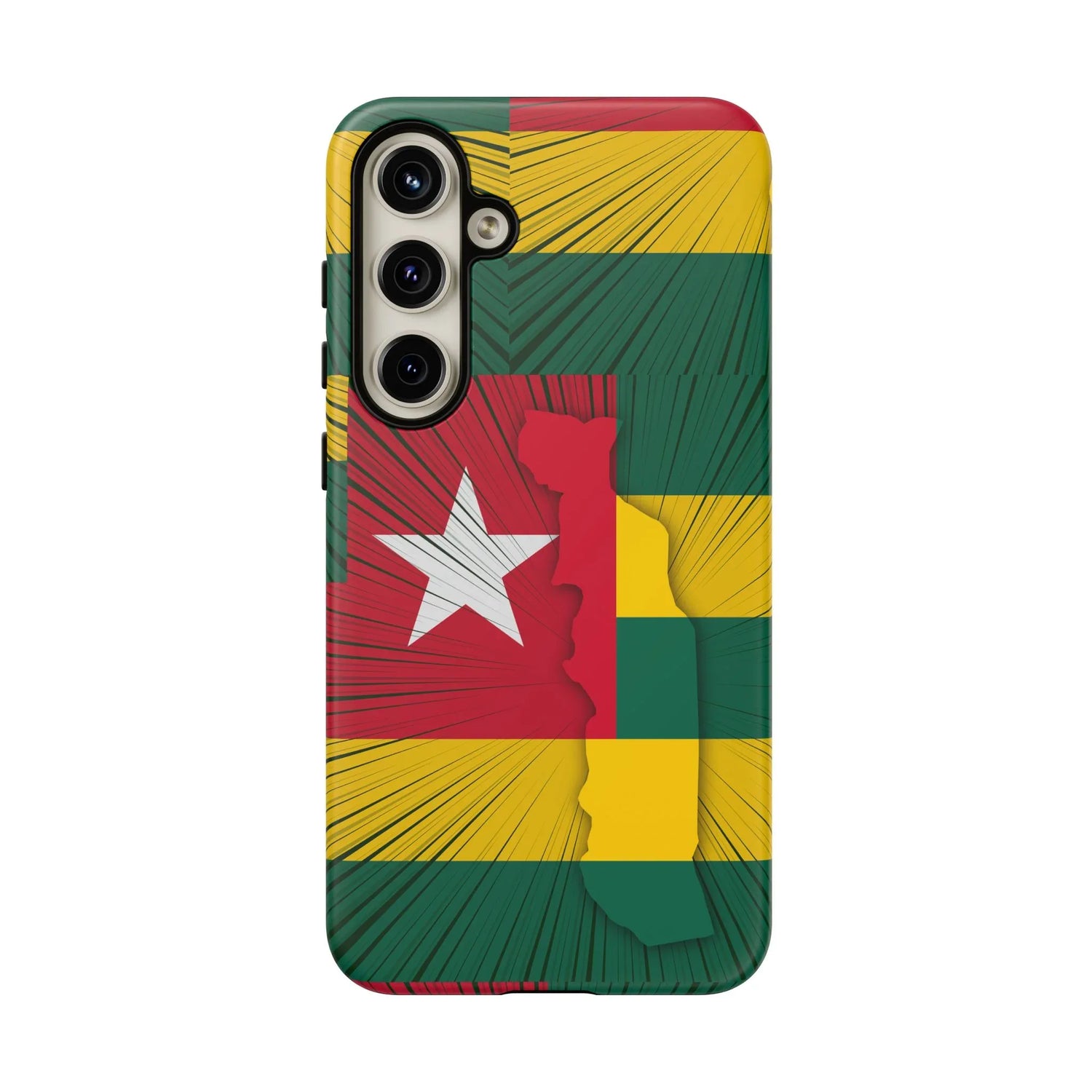 Togo Flag Tough Phone Case – Protective Stripe Design - DiwaKi