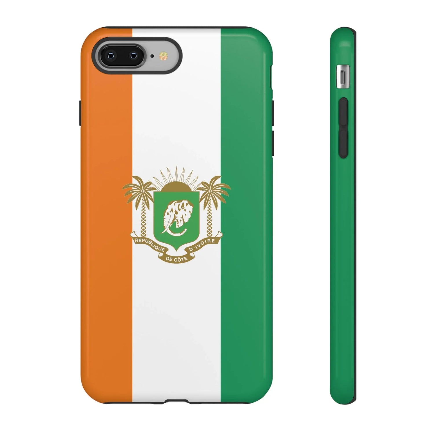Ivory Coast Flag Tough Phone Case — Orange White Green Shield Crest - DiwaKi