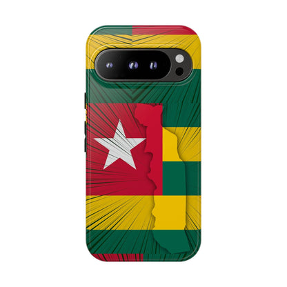 Togo Flag Tough Phone Case – Protective Stripe Design - DiwaKi