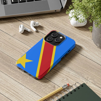 Democratic Republic of Congo Flag Tough Phone Case — Durable Protective Cover - DiwaKi