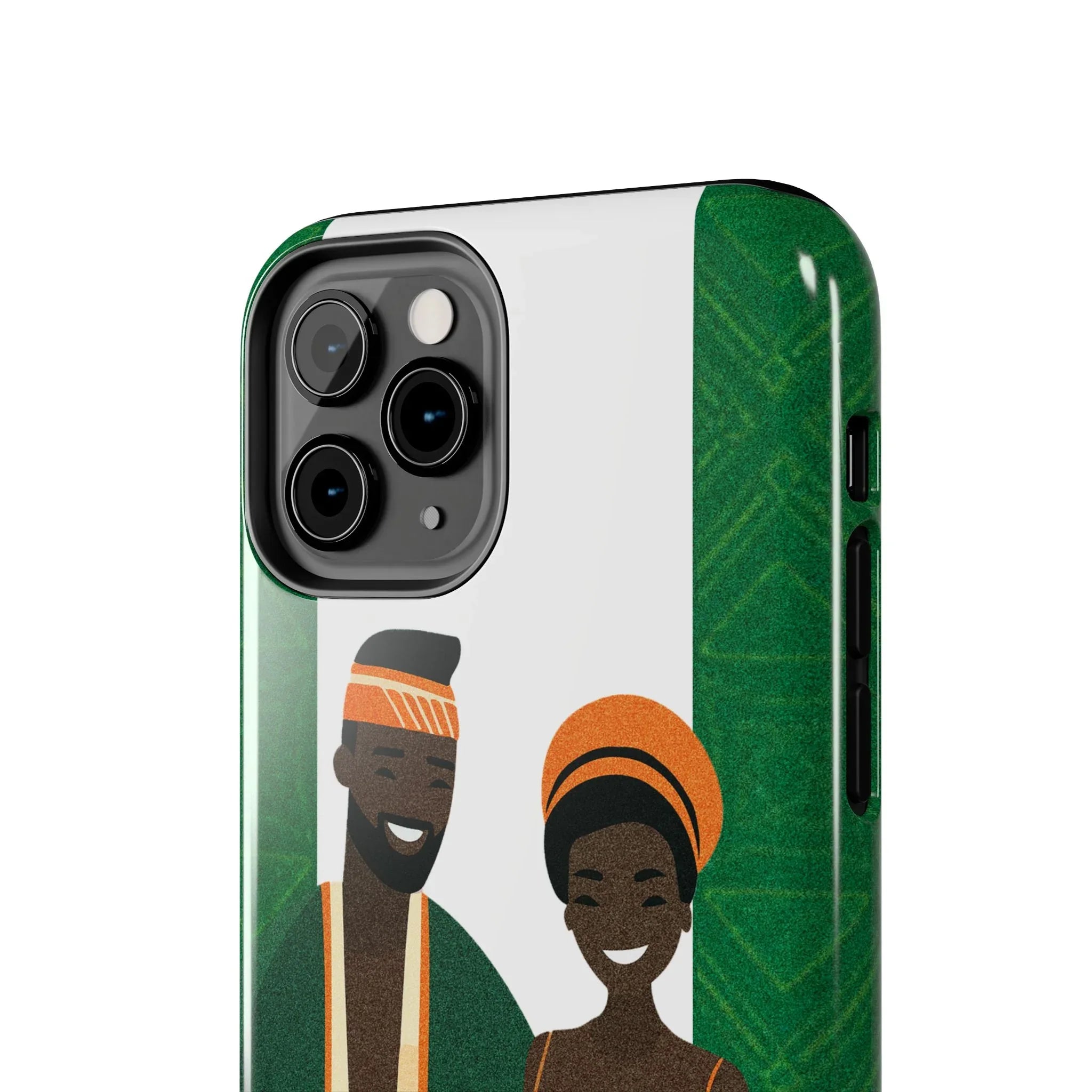 Tough Phone Case — Afrocentric Nigerian Couple Illustration, Protective Hard-Shell Phone Cover - DiwaKi