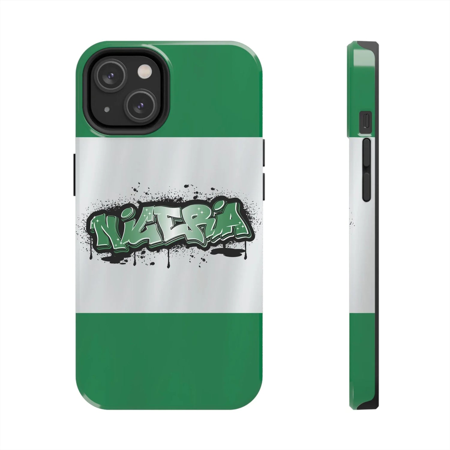 Tough Phone Case — Nigeria Flag Graffiti Design - DiwaKi