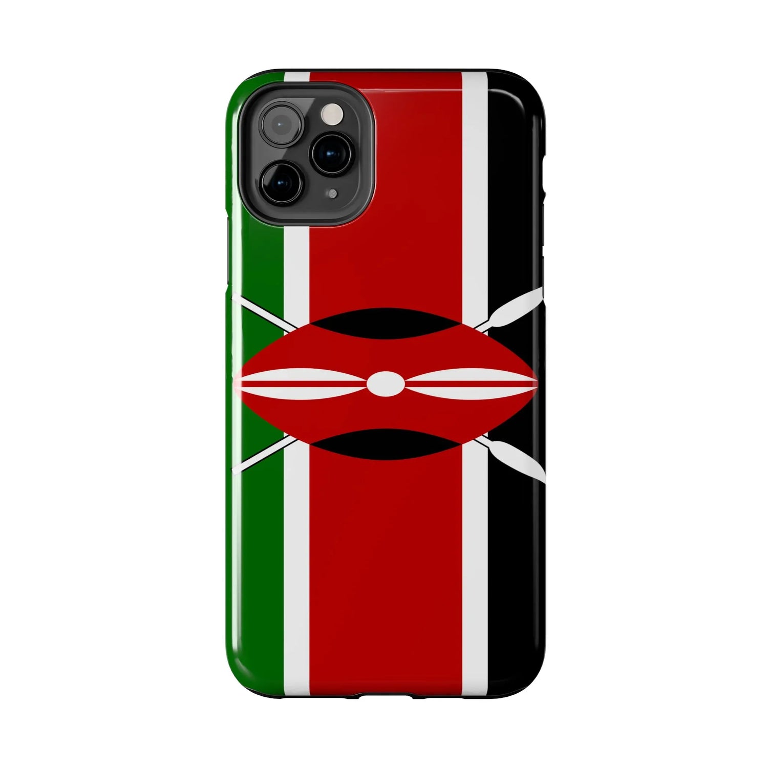 Kenya Flag Tough Phone Case — Protective Tribal Shield Design - DiwaKi