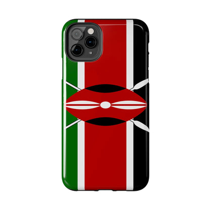 Kenya Flag Tough Phone Case — Protective Tribal Shield Design - DiwaKi