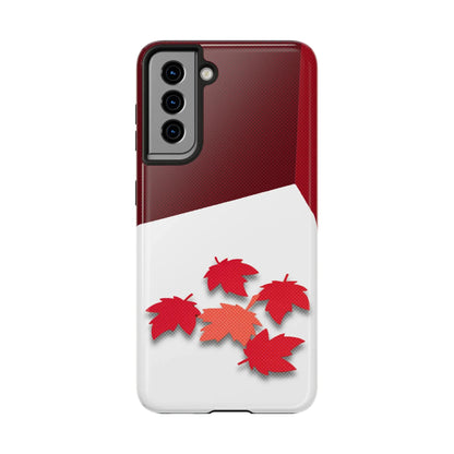 Canada Autumn Maple Tough Phone Case — Red &amp; White Protective Fall Design - DiwaKi