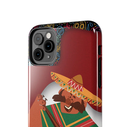 Mexico Mariachi Guitarist Tough Phone Case — Colorful Mexican Folk Art iPhone Cover - DiwaKi