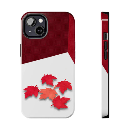 Canada Autumn Maple Tough Phone Case — Red &amp; White Protective Fall Design - DiwaKi