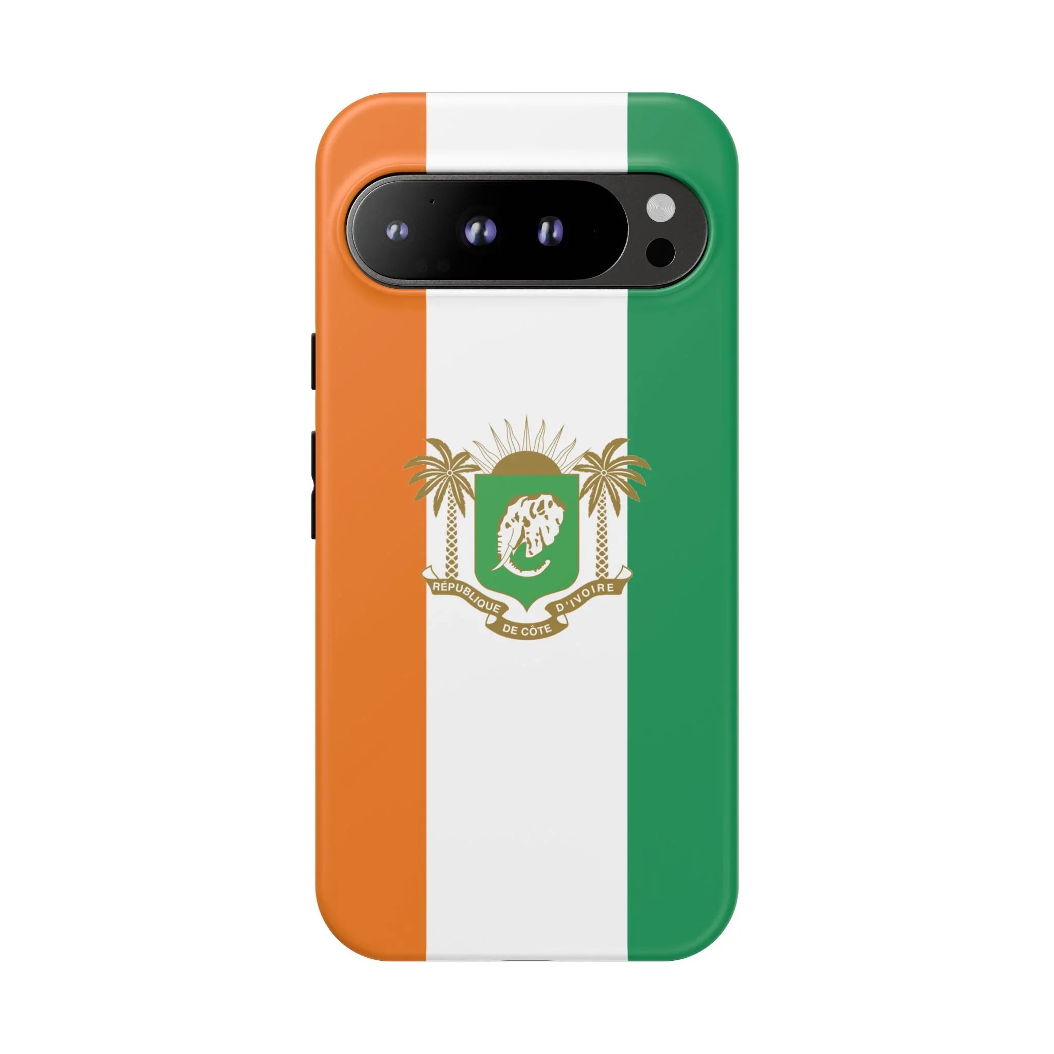 Ivory Coast Flag Tough Phone Case — Orange White Green Shield Crest - DiwaKi