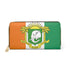 Ivory Coast Flag Zipper Wallet - Tricolor Travel Wallet with Coat of Arms - DiwaKi