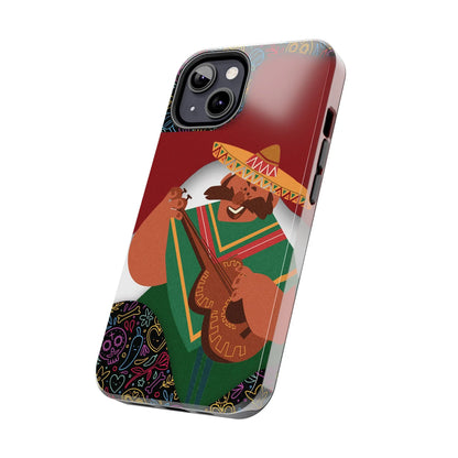 Mexico Mariachi Guitarist Tough Phone Case — Colorful Mexican Folk Art iPhone Cover - DiwaKi