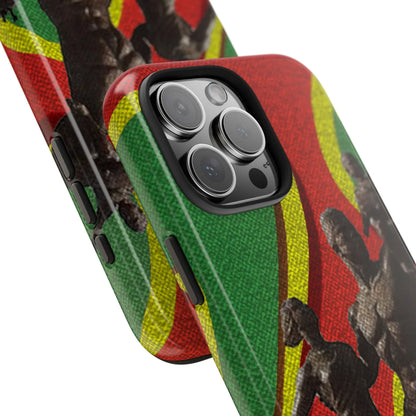 Senegal Tough Phone Case — Liberation Monument Retro Red, Green &amp; Yellow Design - DiwaKi