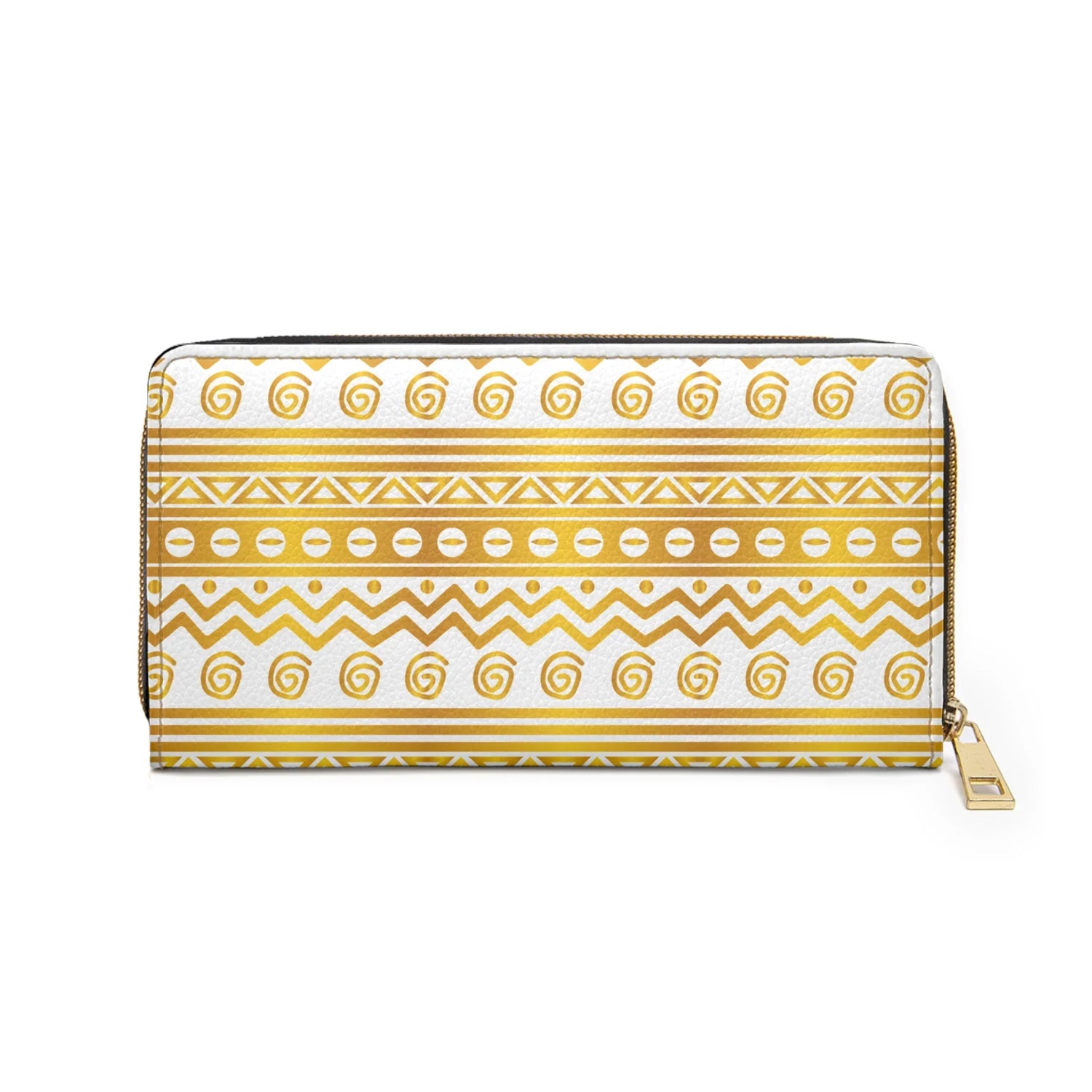 Bogolan mudcloth Gold Pattern Zipper Wallet - DiwaKi