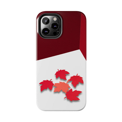 Canada Autumn Maple Tough Phone Case — Red &amp; White Protective Fall Design - DiwaKi