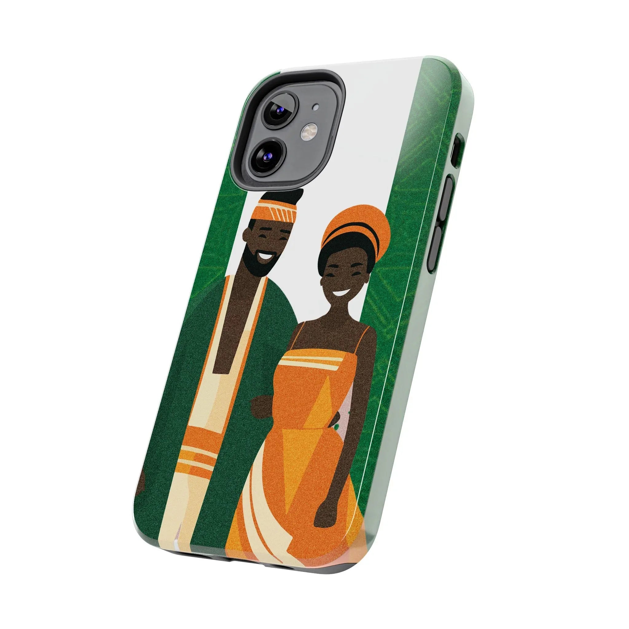 Tough Phone Case — Afrocentric Nigerian Couple Illustration, Protective Hard-Shell Phone Cover - DiwaKi