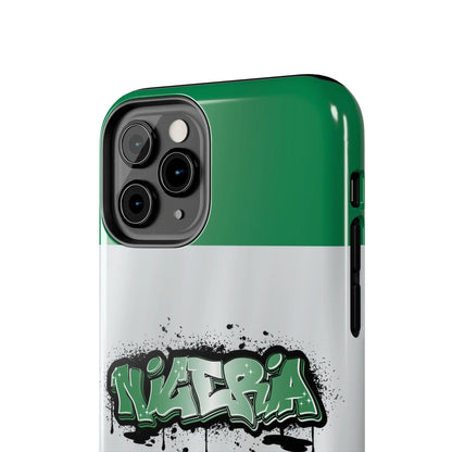 Tough Phone Case — Nigeria Flag Graffiti Design - DiwaKi