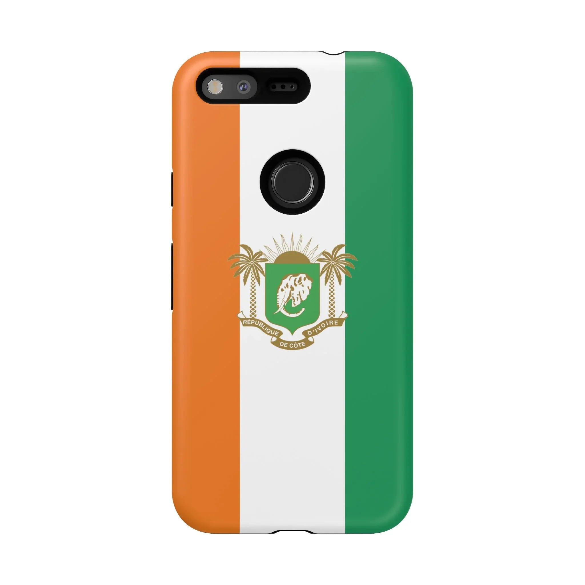 Ivory Coast Flag Tough Phone Case — Orange White Green Shield Crest - DiwaKi