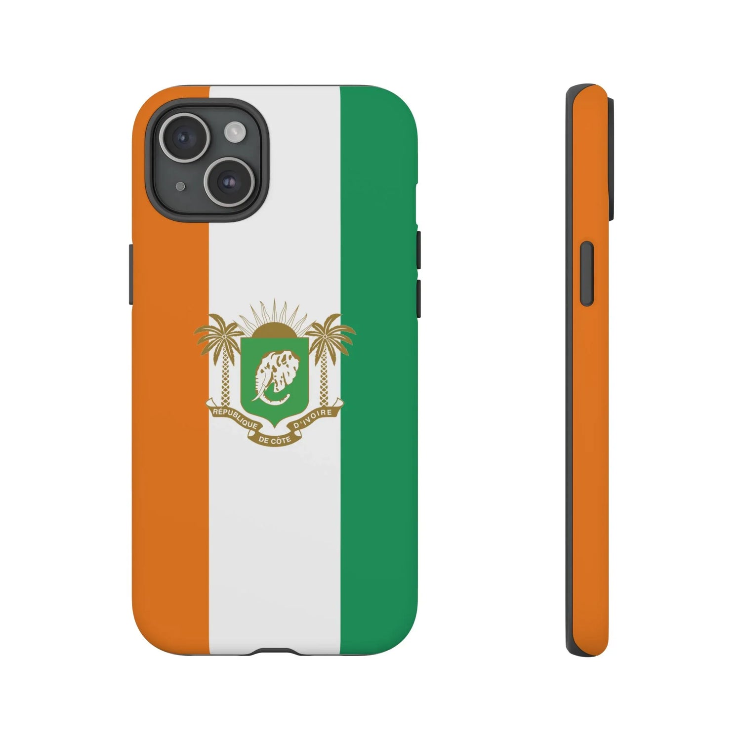 Ivory Coast Flag Tough Phone Case — Orange White Green Shield Crest - DiwaKi