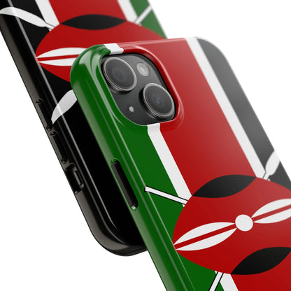 Kenya Flag Tough Phone Case — Protective Tribal Shield Design - DiwaKi