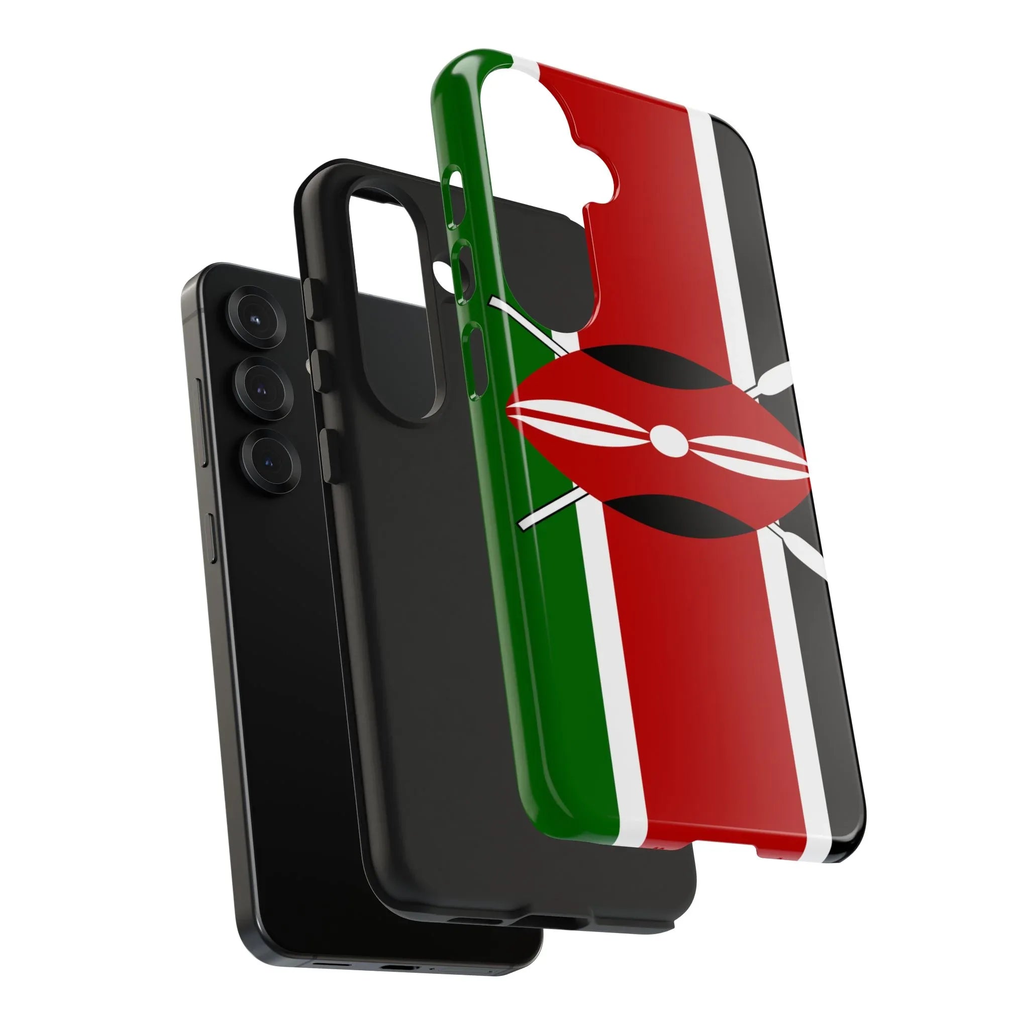 Kenya Flag Tough Phone Case — Protective Tribal Shield Design - DiwaKi