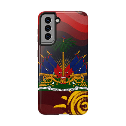Haiti Coat of Arms Tough Phone Case — Patriotic Haitian Flag Protective Cover - DiwaKi
