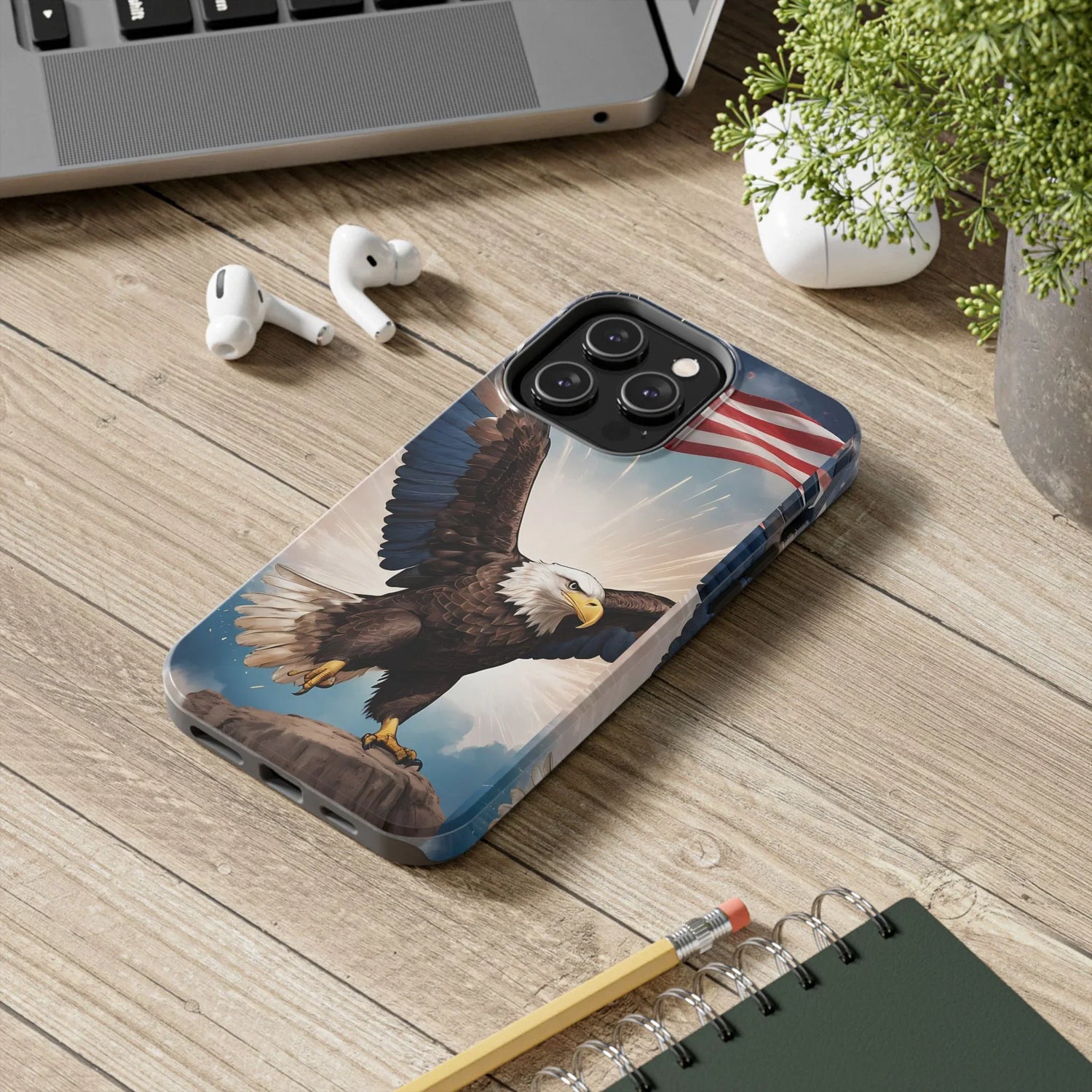 Majestic Eagle Flag Phone Case - DiwaKi