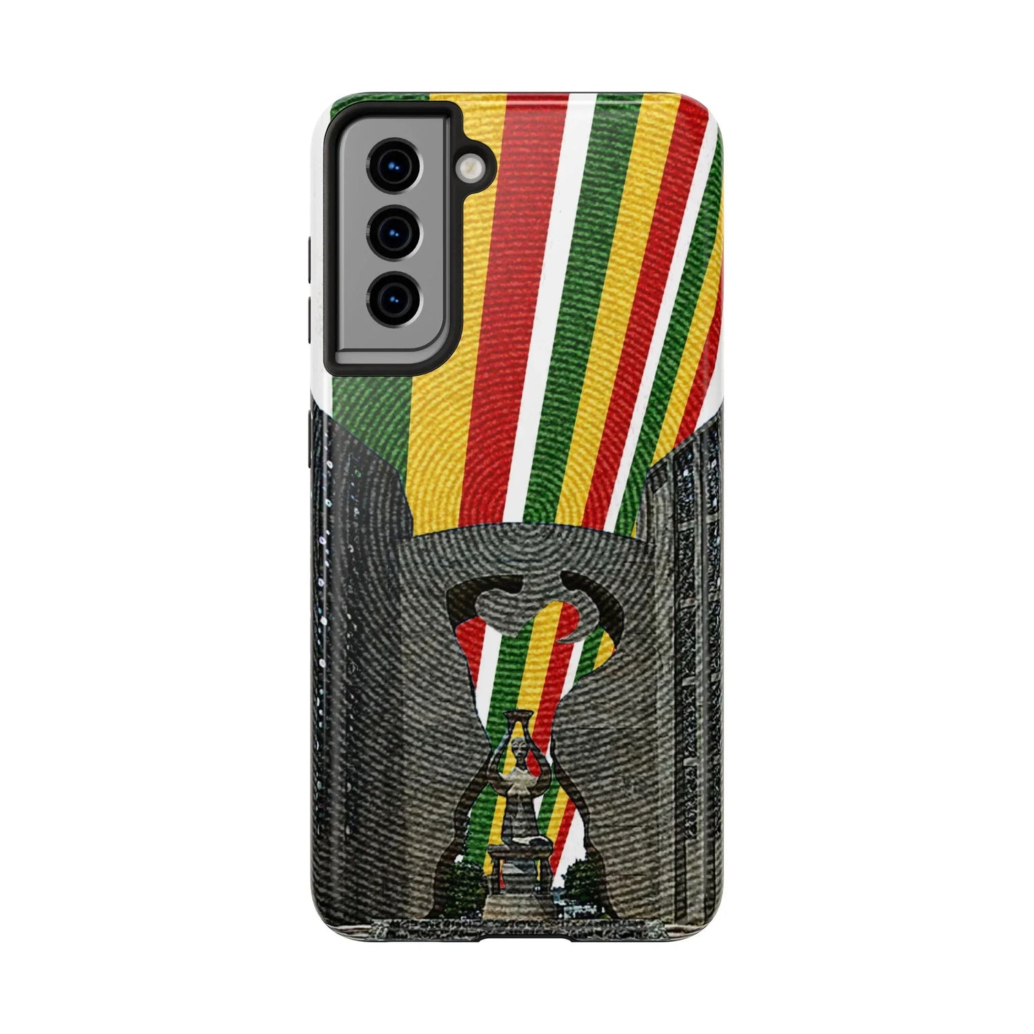 Togo Tough Phone Case — Durable Denim Look with Red Yellow Green Design - DiwaKi