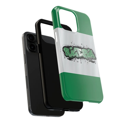 Tough Phone Case — Nigeria Flag Graffiti Design - DiwaKi