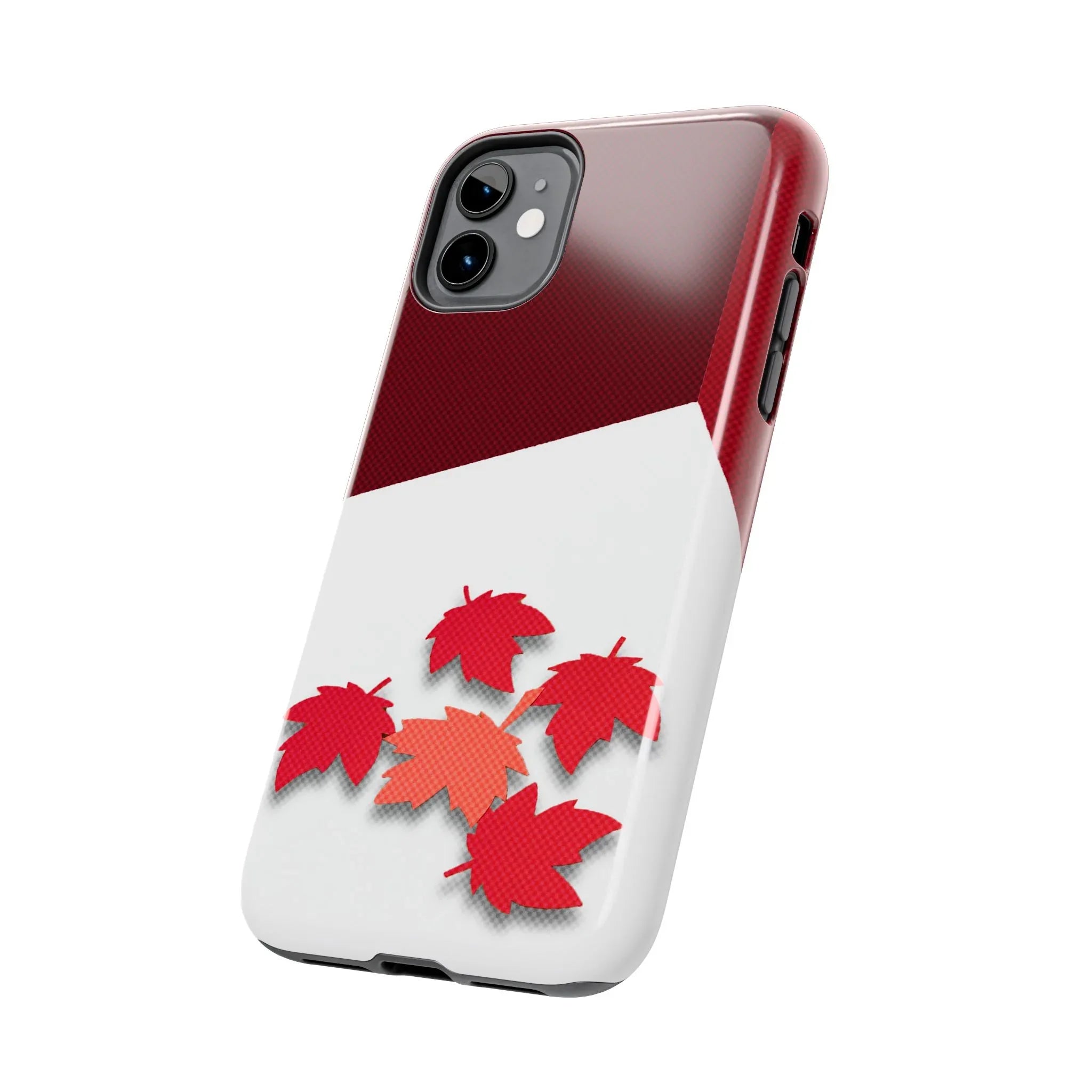 Canada Autumn Maple Tough Phone Case — Red &amp; White Protective Fall Design - DiwaKi