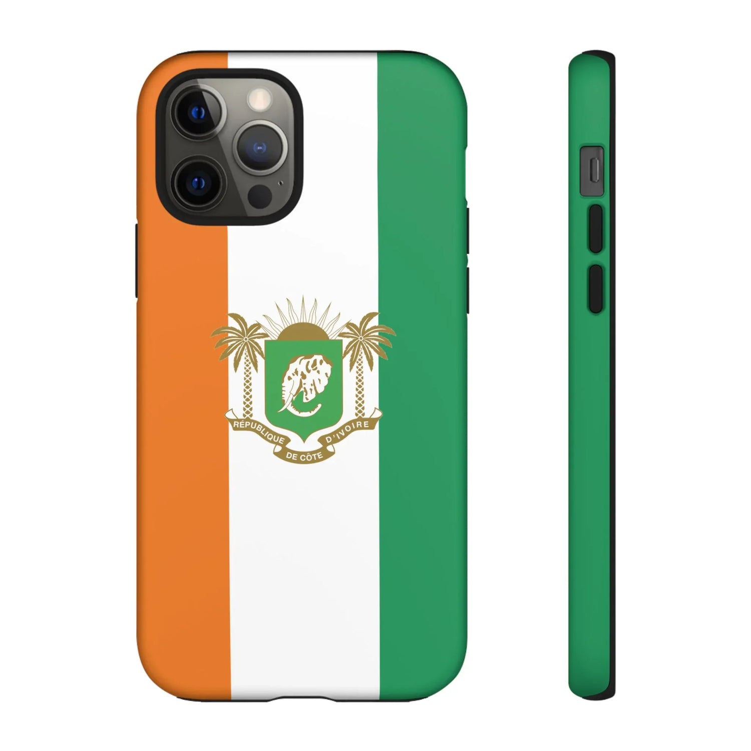 Ivory Coast Flag Tough Phone Case — Orange White Green Shield Crest - DiwaKi