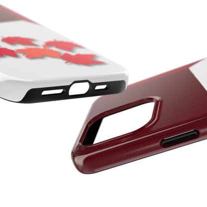 Canada Autumn Maple Tough Phone Case — Red &amp; White Protective Fall Design - DiwaKi