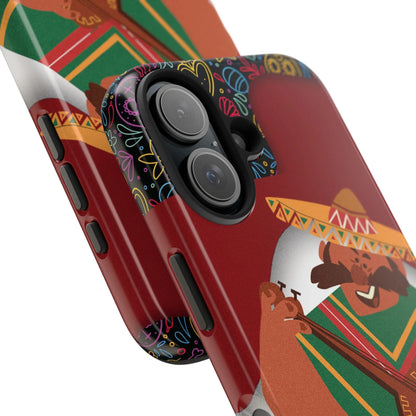 Mexico Mariachi Guitarist Tough Phone Case — Colorful Mexican Folk Art iPhone Cover - DiwaKi