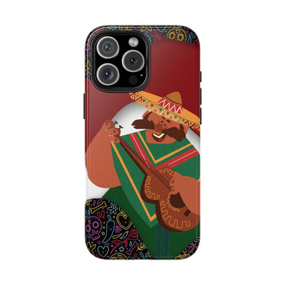 Mexico Mariachi Guitarist Tough Phone Case — Colorful Mexican Folk Art iPhone Cover - DiwaKi