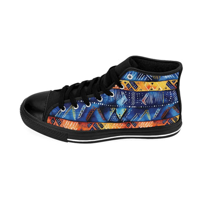 Diwaki Tribal Indigo Geo High-Top Sneakers — Men&