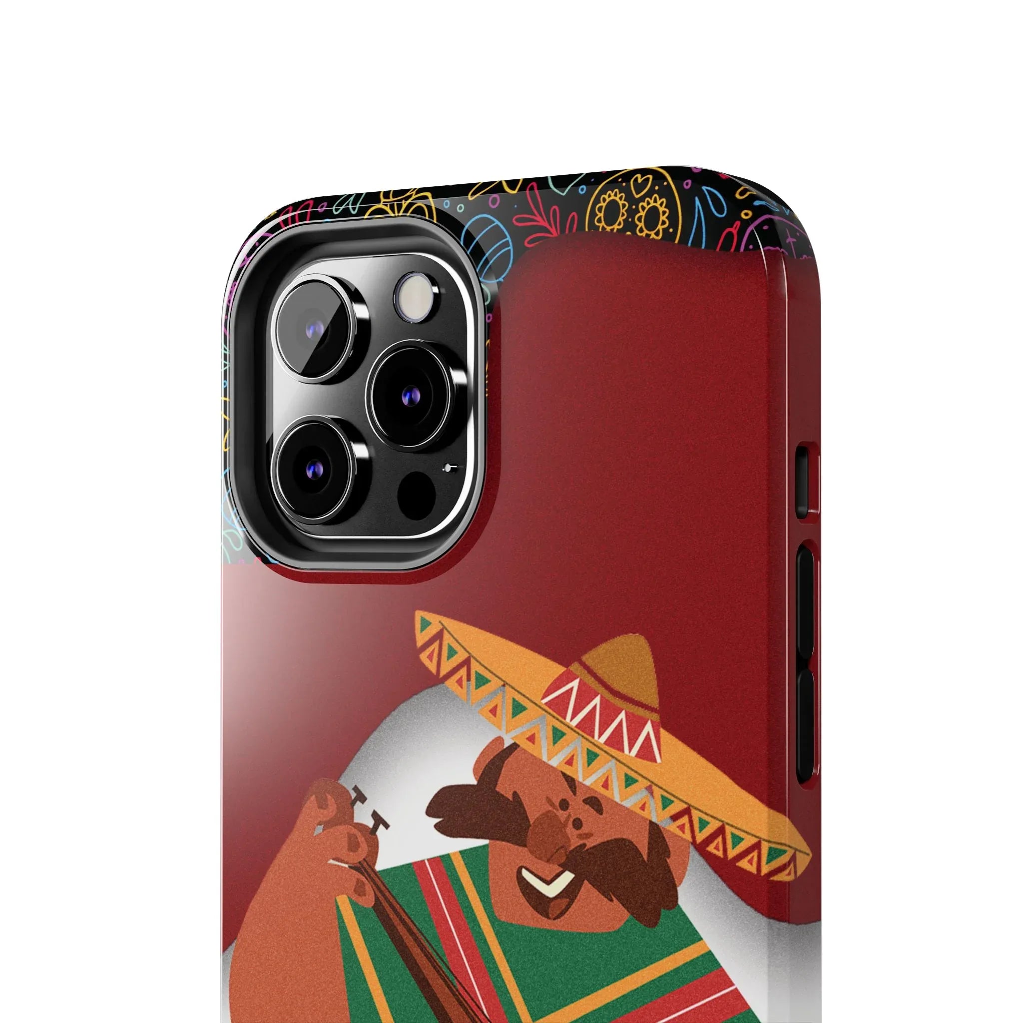 Mexico Mariachi Guitarist Tough Phone Case — Colorful Mexican Folk Art iPhone Cover - DiwaKi