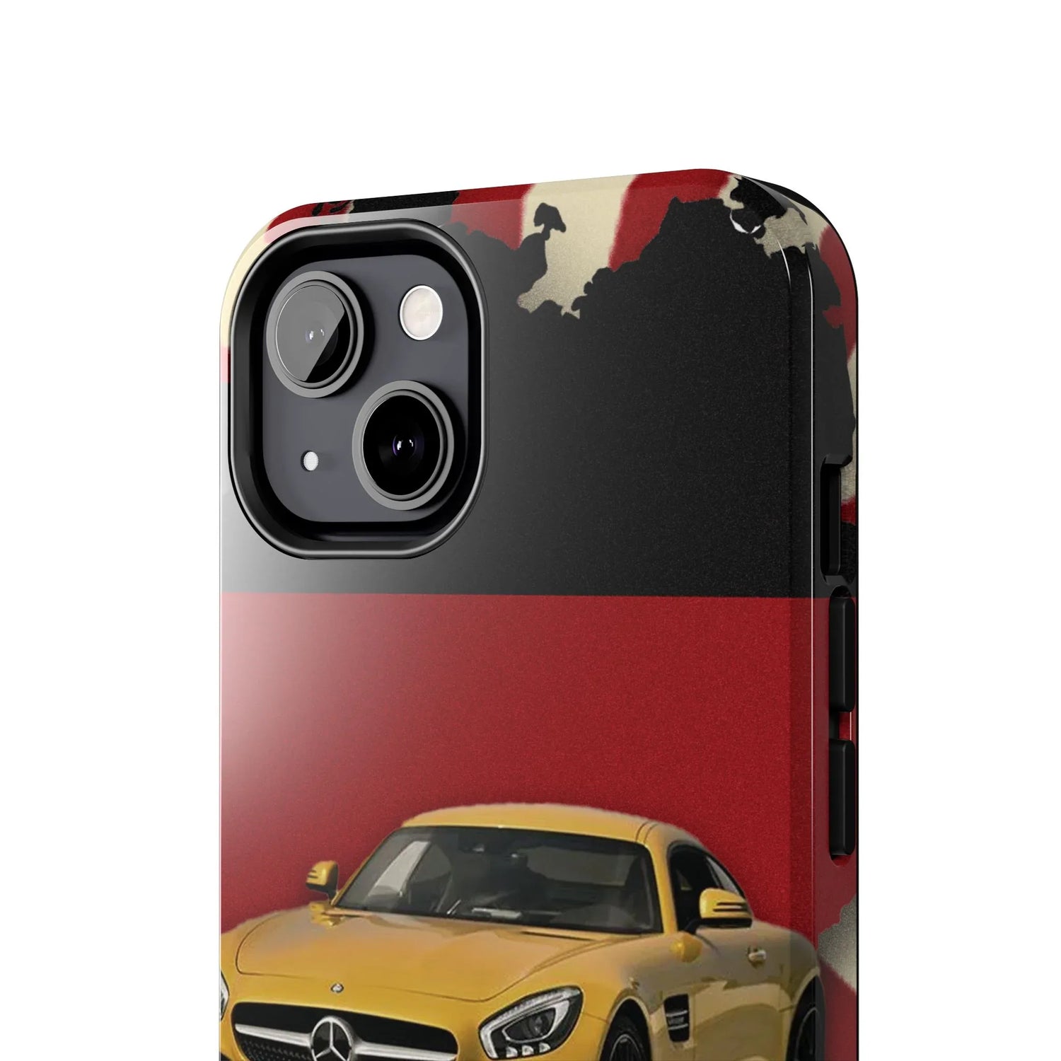Mercedes Sports Car Tough Phone Case — Yellow GT on Red &amp; Black Background - DiwaKi