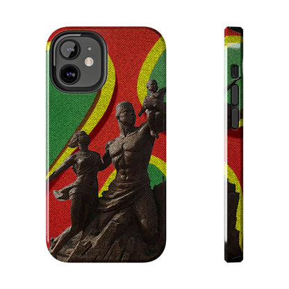 Senegal Tough Phone Case — Liberation Monument Retro Red, Green &amp; Yellow Design - DiwaKi