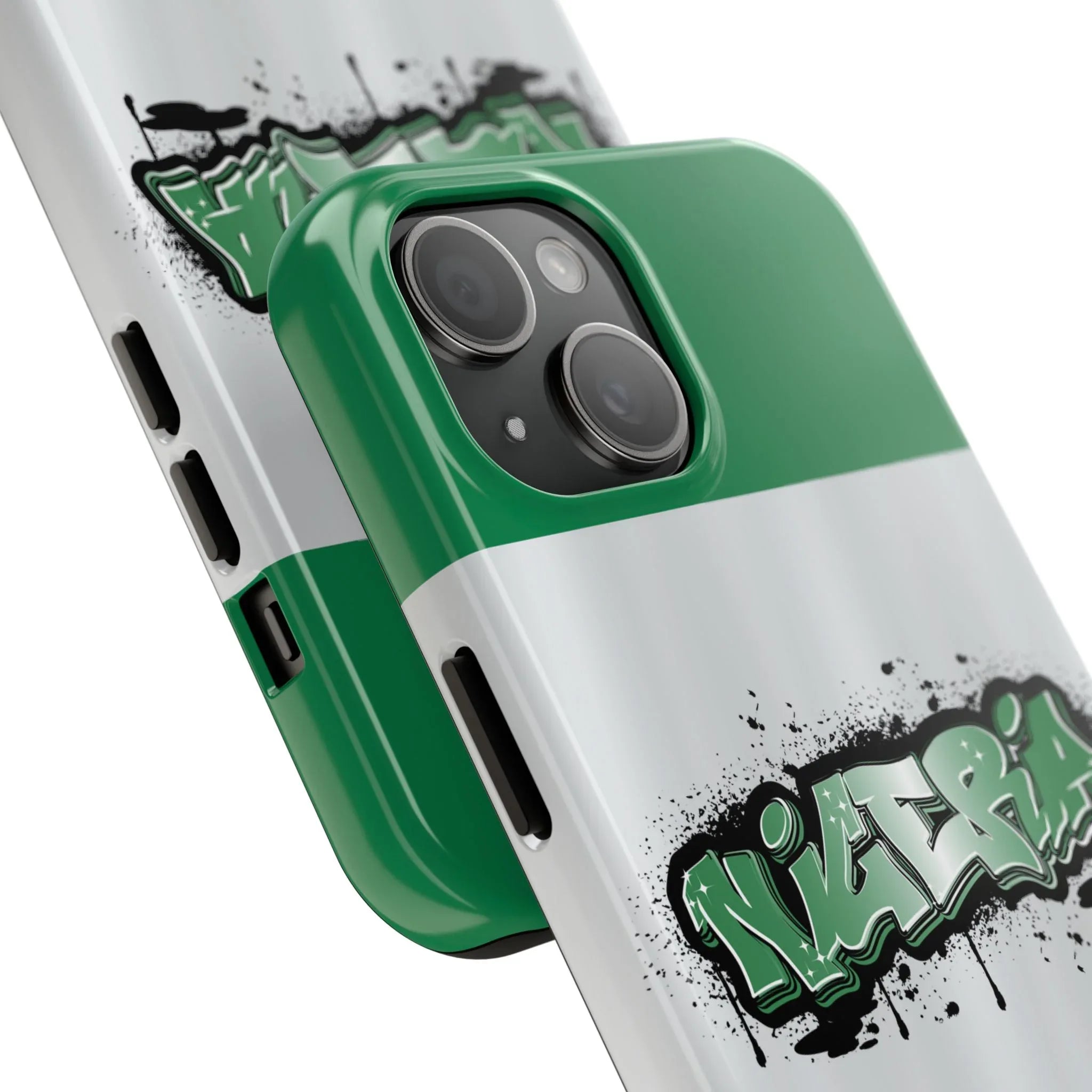 Tough Phone Case — Nigeria Flag Graffiti Design - DiwaKi