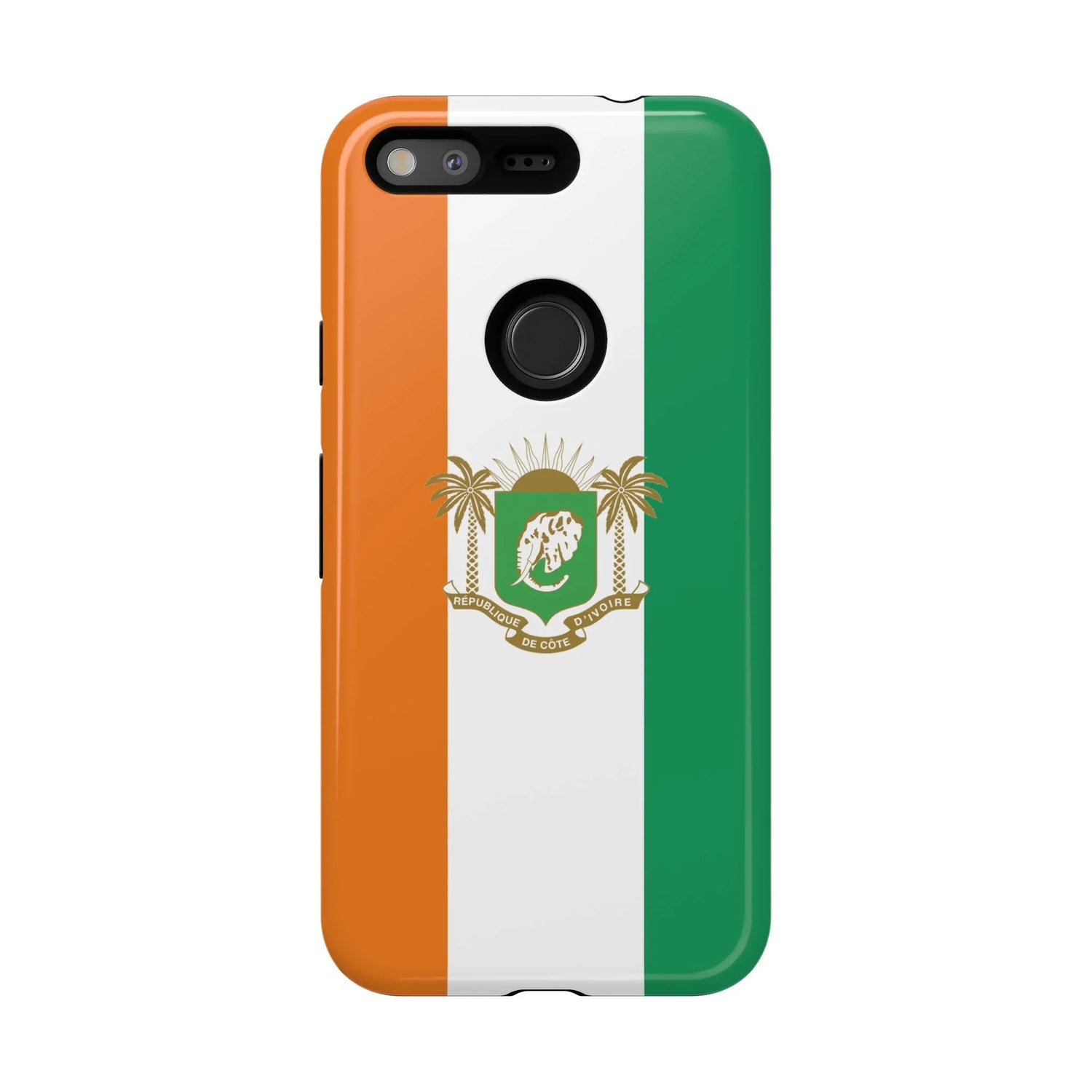 Ivory Coast Flag Tough Phone Case — Orange White Green Shield Crest - DiwaKi