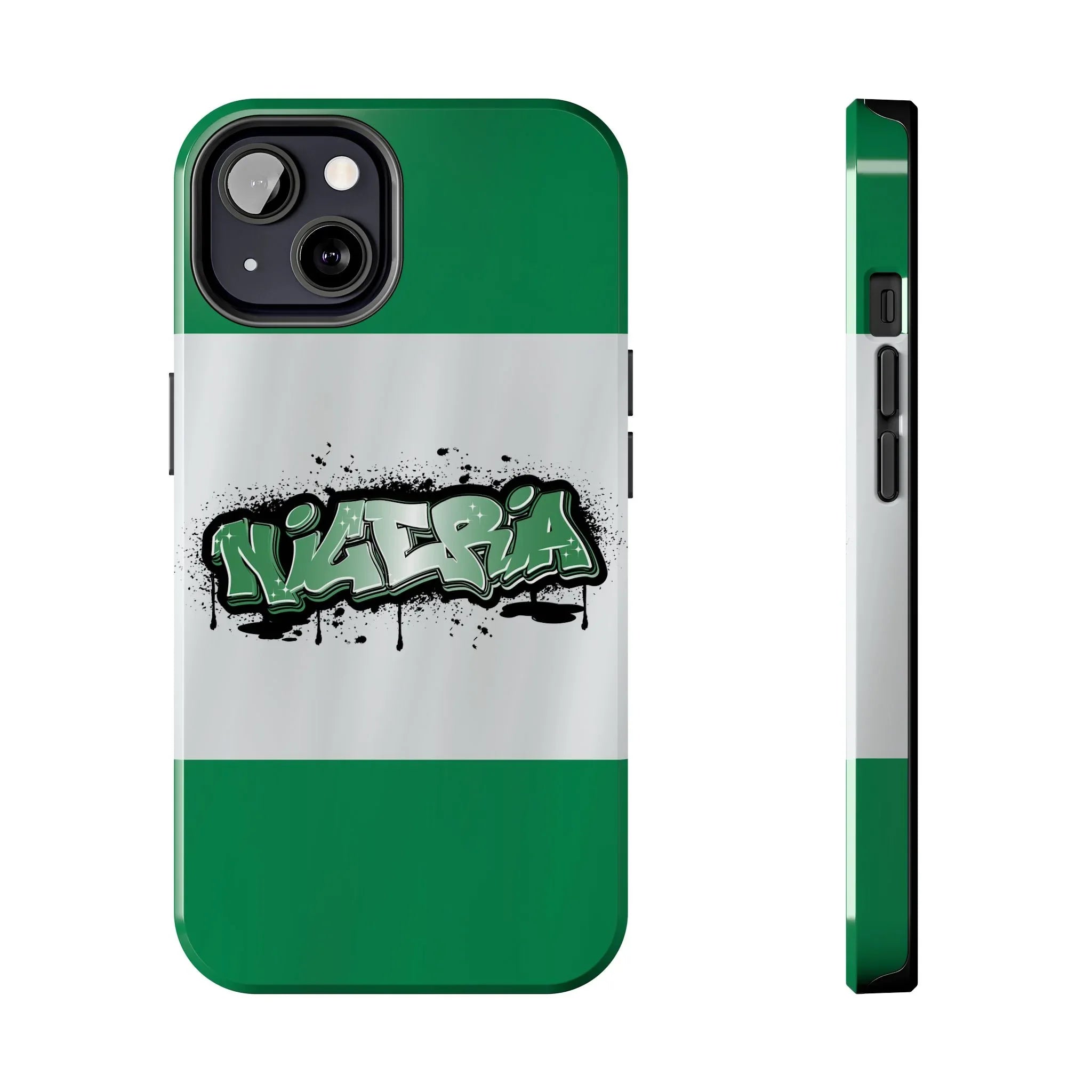 Tough Phone Case — Nigeria Flag Graffiti Design - DiwaKi