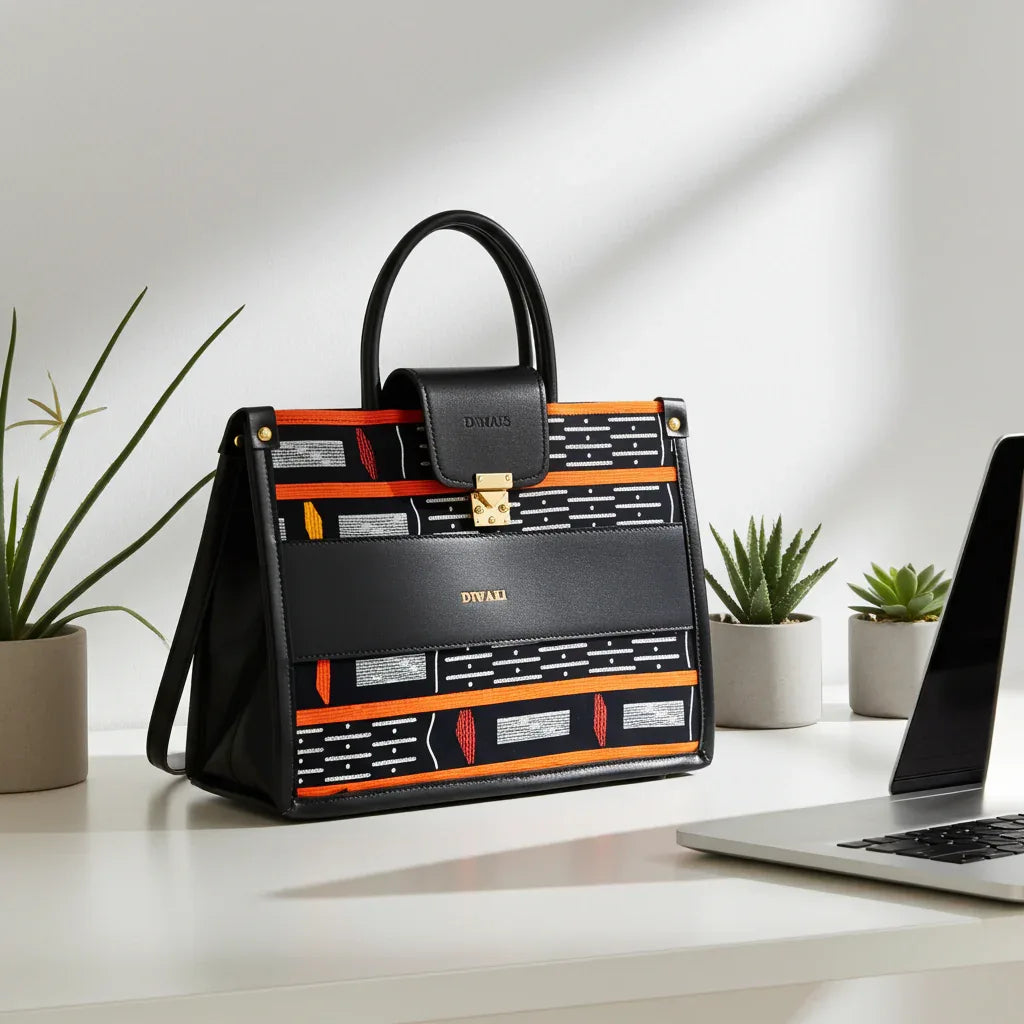 DiwaKi Ebony &amp; Ember Signature Tote - DiwaKi