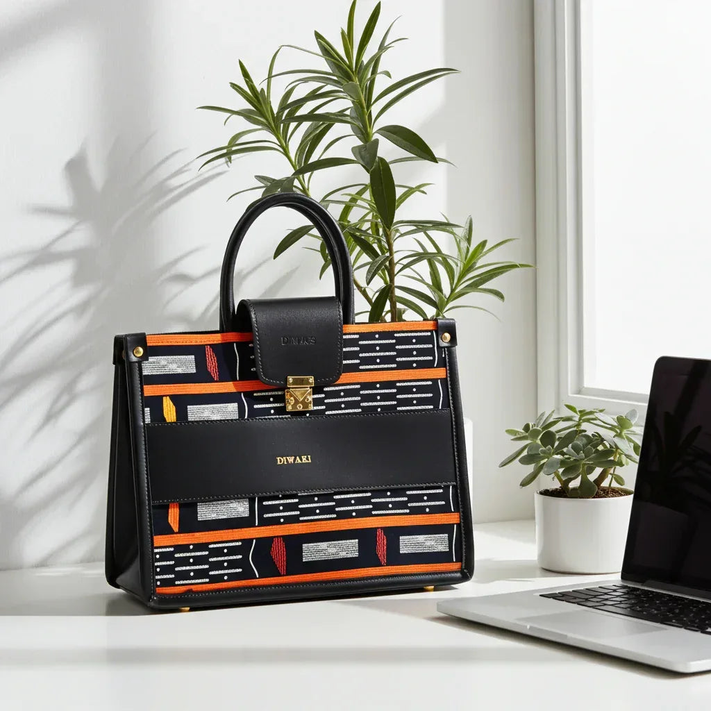 DiwaKi Ebony &amp; Ember Signature Tote - DiwaKi