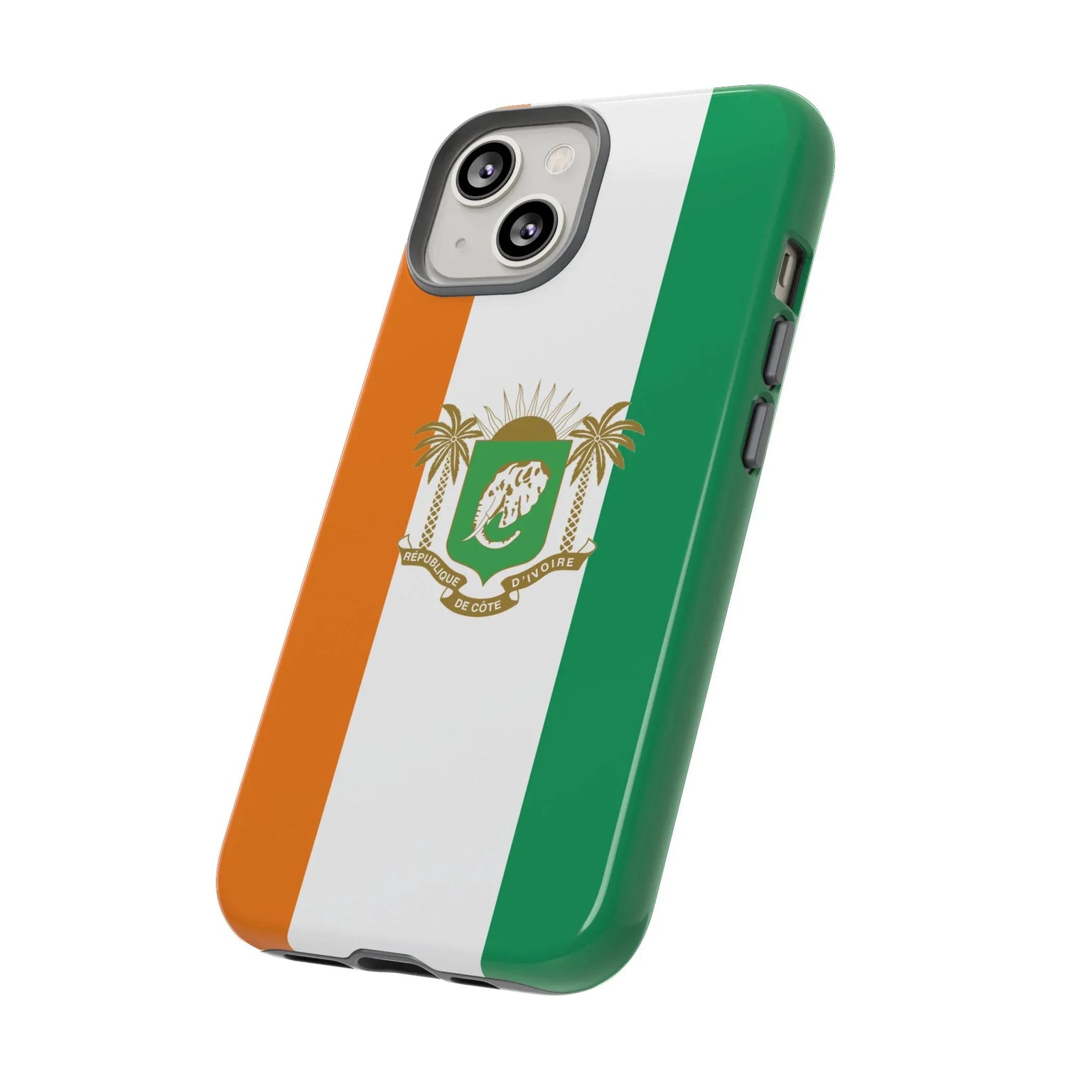Ivory Coast Flag Tough Phone Case — Orange White Green Shield Crest - DiwaKi