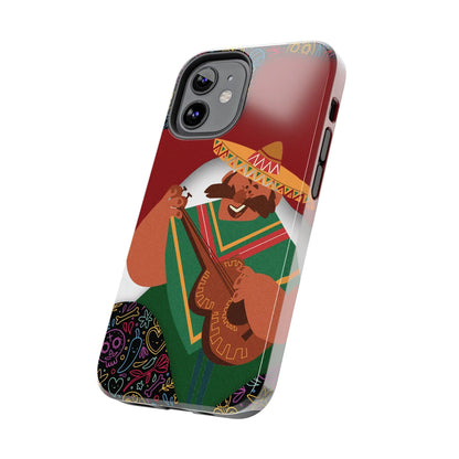 Mexico Mariachi Guitarist Tough Phone Case — Colorful Mexican Folk Art iPhone Cover - DiwaKi