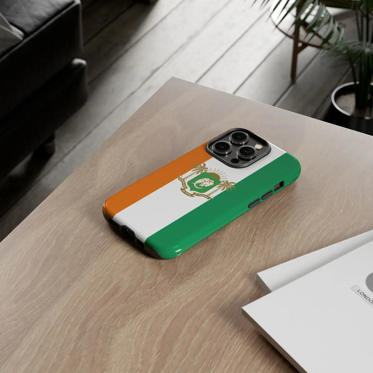 Ivory Coast Flag Tough Phone Case — Orange White Green Shield Crest - DiwaKi