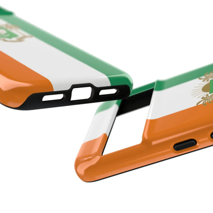 Ivory Coast Flag Tough Phone Case — Orange White Green Shield Crest - DiwaKi