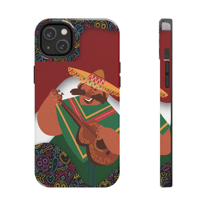 Mexico Mariachi Guitarist Tough Phone Case — Colorful Mexican Folk Art iPhone Cover - DiwaKi